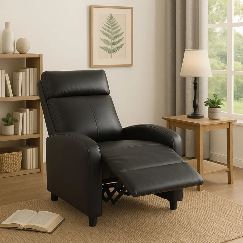 Sillon reclinable 1 cuerpo - Negro en Negro, Uruguay | La Cueva Muebles, vista 3