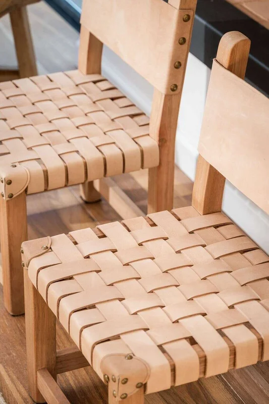 SILLITA TURRON - CUERO TRENZADO en Madera natural - Butacas, banquetas y puffs, Uruguay | La Iberica, vista 7
