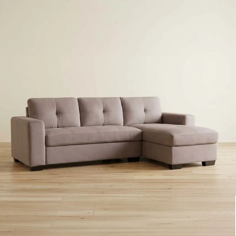 Sofá C/chaise Más De 4 Cuerpos Tela Marron Detroit Taupe en Beige - Sillones y sofás, Uruguay | Divino