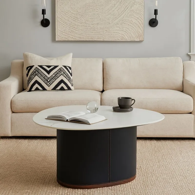 MESA DE CENTRO VITOLO Blanco  en Blanco SKU - Mesas de comedor, Uruguay | Viasono