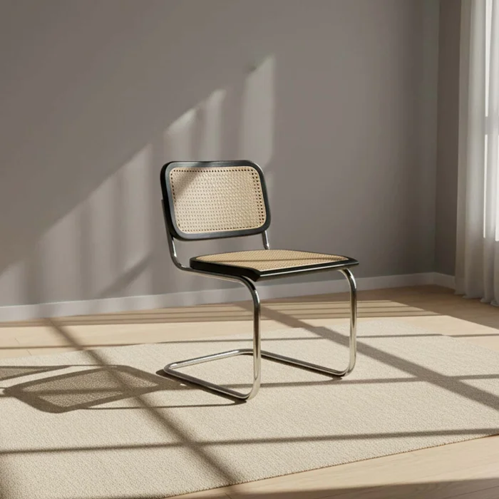 Silla Rattan-y-madera Natural-beige Bauhaus en Beige - Sillas, Uruguay | Divino