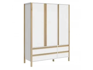 Ropero Combinado Madera 3P, 4C Blanco/Miel - Roperos y placares, Uruguay | Quesal, vista 3