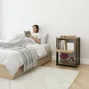 Mesa de Luz Noche Rivoli - Puerta Batiente y Estante Inferior - 45x60cm - Miel / Negro en Multicolor - Respaldos de cama, Uruguay | Mulata, vista 4 de 6