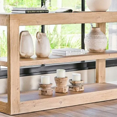 BIBLIOTECA / CONSOLA CON ESTANTE TAURET en Madera natural - Bibliotecas, Uruguay | La Iberica