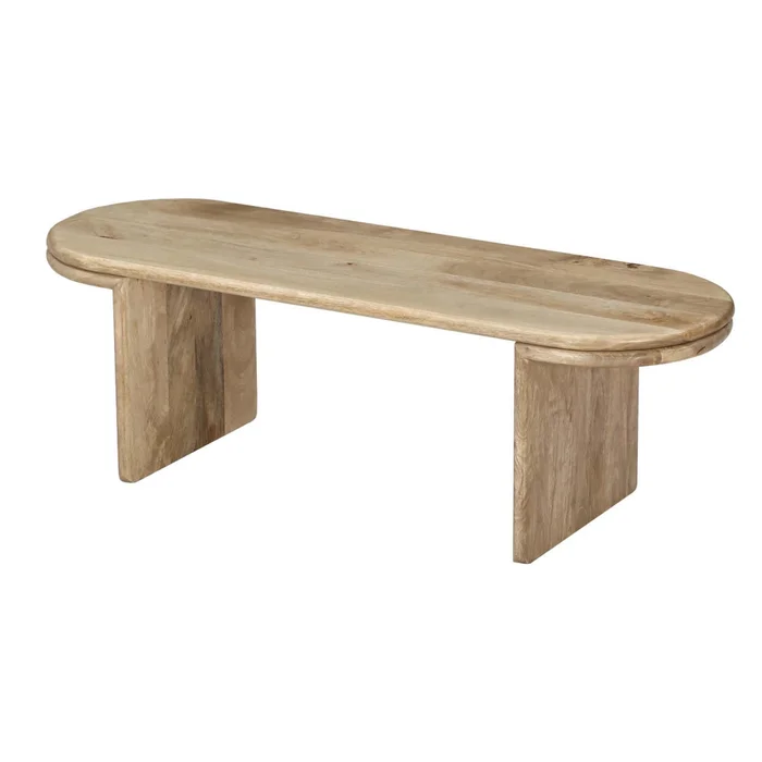 Mesa Ratona Madera-de-mango Natural-beige Oval Natural en Madera natural - Mesas de living, Uruguay | Divino, vista 2
