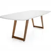 MESA COMEDOR - PATAS MADERA - TAPA LACA OFF WHITE C/VIDRIO en Off-white - Mesas de comedor, Uruguay | Champagne Home, vista 2 de 5