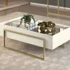 Mesa de Living Vidrio y Metal - Línea París - Blanco en Dorado - Mesas de living, Uruguay | Ecowood, vista 4 de 8