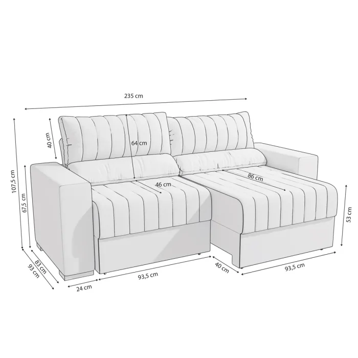 Sofá Sillón Retráctil 235 cm - Piero - Sillones y sofás, Uruguay | Delta Center, vista 2