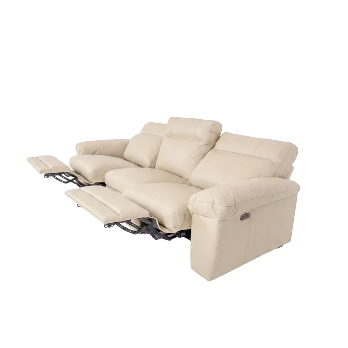 Sofá Recliner 3 Cuerpos Cuero-100-natural Natural-beige Imperial Arena en Beige - Sillones y sofás, Uruguay | Divino, vista 8