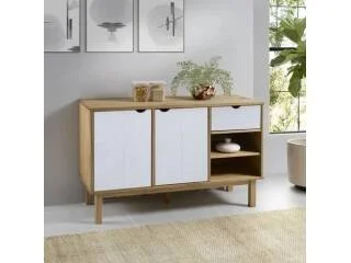 Aparador 2P/1C y nicho Mel/Gris Linea Nordica en Madera Maciza en Madera natural - Aparadores y recibidores, Uruguay | Quesal, vista 8