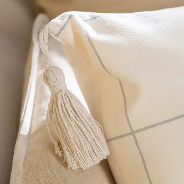 Funda de Almohadón Cuadros Simples en Blanco - Textiles, Uruguay | Arredo, vista 2