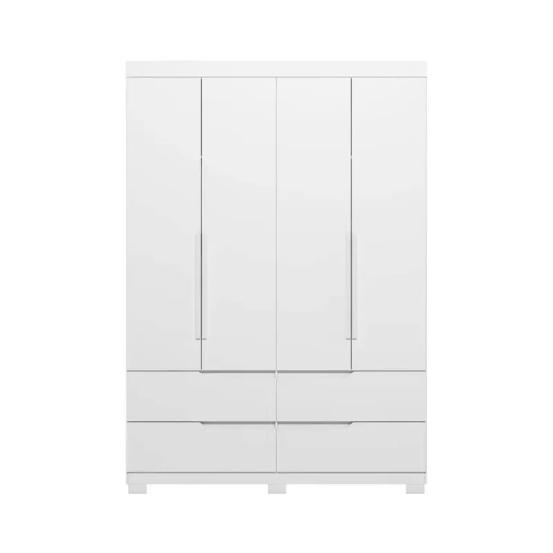 Ropero 4 puertas 4 cajones - Línea FIT - Blanco en Blanco - Roperos y placares, Uruguay | Ecowood