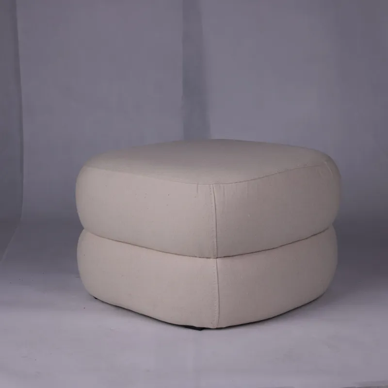 Puff Biscuit en Lino rustico Bege - T1946 - Butacas, banquetas y puffs, Uruguay | Casa Brava