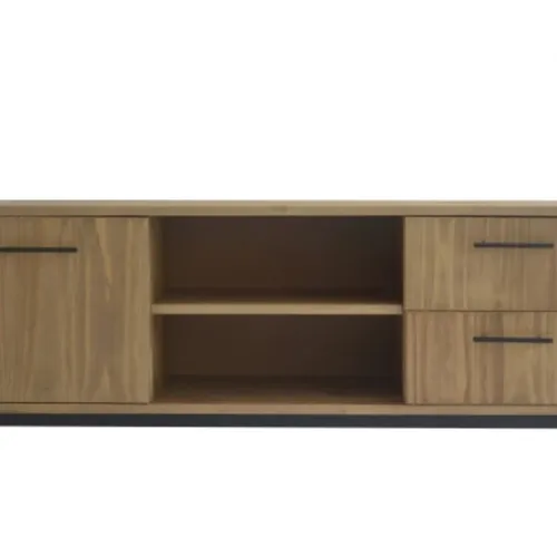 Rack IRON Moderno 1.40m en Madera natural - Muebles para TV, Uruguay | Finkel