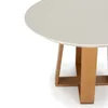 Mesa de Comedor Wood - Redonda con Vidrio - 120 - Off White y Natural en Blanco - Mesas de comedor, Uruguay | NYR, vista 3 de 5
