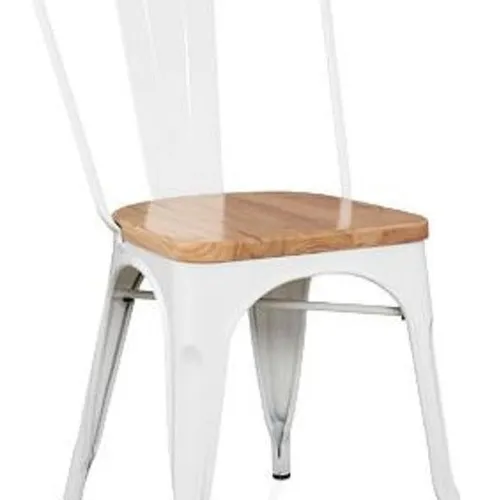 Silla Tolix C/asiento De Madera en Multicolor - Sillas, Uruguay | Unsi
