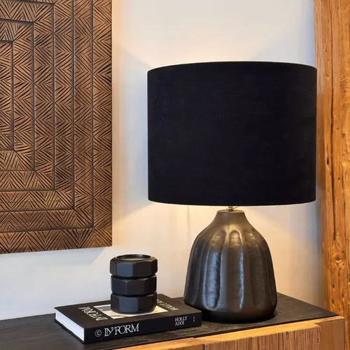 L.MESA ZULLY 40X28 GLIMMER BRONZE en Negro - Lámparas de mesa, Uruguay | Masinfinito Casa