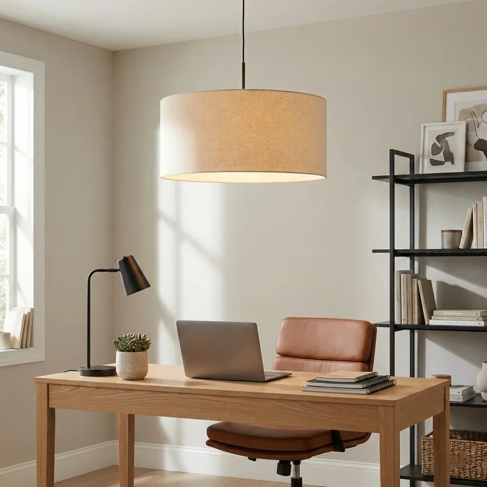 Colgante Aura Drum Lino en Beige - Lámparas colgantes, Uruguay | La Perla, vista 4