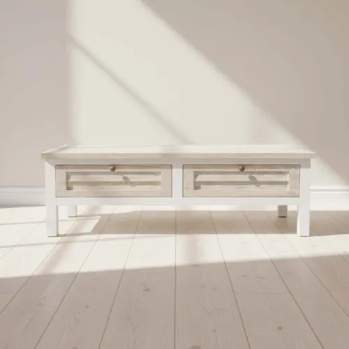Mesa Ratona Madera-de-mango Natural-beige Costa Natural Blanco en Blanco - Mesas de living, Uruguay | Divino