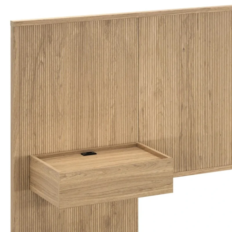Respaldo King continuo con mesa de luz - Nordik - Fix en Madera natural - Respaldos de cama, Uruguay | Ecowood, vista 3
