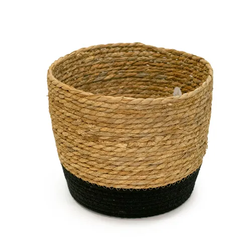 CESTO TEJIDO NATURAL BASE NEGRA en Negro - Canastos, Uruguay | Scaparate