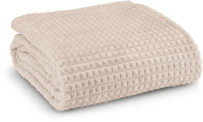Manta HAGTORN fleece 140x200 beige en Beige - Textiles, Uruguay | JYSK