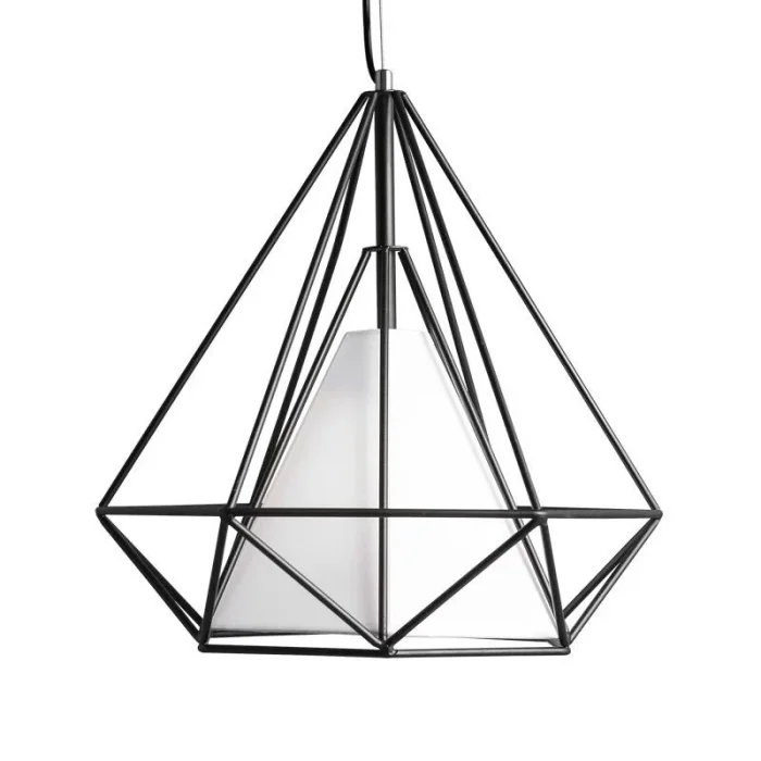 Colgante jaula negra diamante 38cm en Blanco - Lámparas colgantes, Uruguay | La Perla