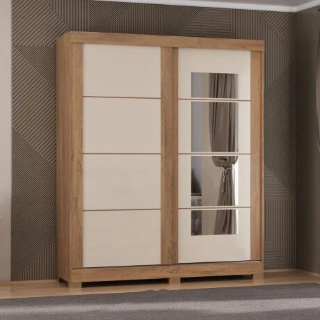 Ropero 2 puertas corredizas con espejo - Blanco en Blanco - Roperos y placares, Uruguay | La Cueva Muebles, vista 6