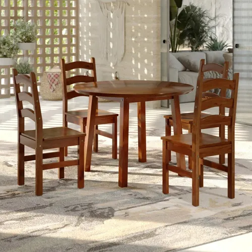 Conjunto de Comedor 4 sillas - Brunei - Nogal en Marrón - Mesas de comedor, Uruguay | Rústico Hogar