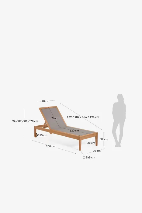 Reposera de exterior Caterin - de madera maciza de eucalipto en color gris en Gris - Muebles para el exterior, Uruguay | Kavehome, vista 10