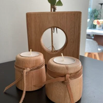 Candelabros de madera peque – Set x2 en Madera natural - Velas y Portavelas, Uruguay | Dreams On Time, vista 15