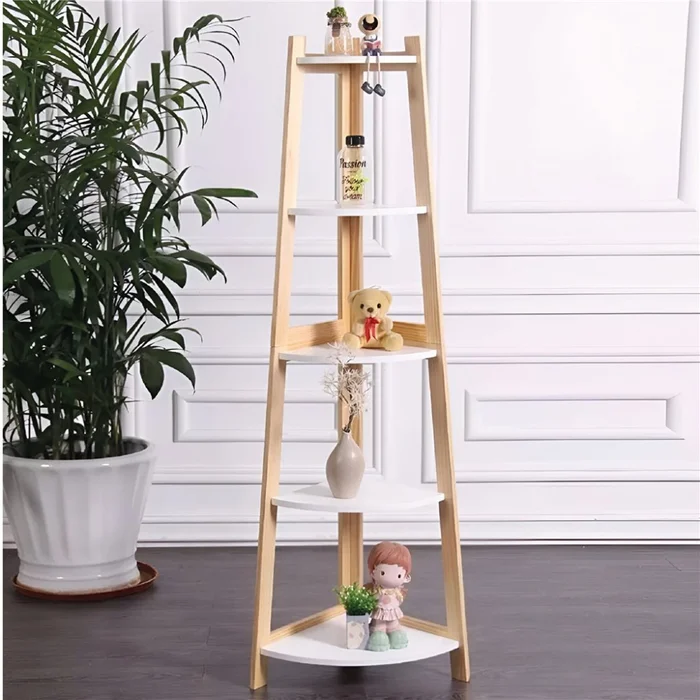 ESTANTERIA ESQUINERO 37X37X150 CM BAMBOO BLANCO en Blanco - Bibliotecas, Uruguay | Koz, vista 2