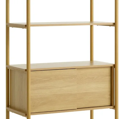 Estantería LINDVED 6 estantes 2 puertas en Madera natural - Bibliotecas, Uruguay | JYSK