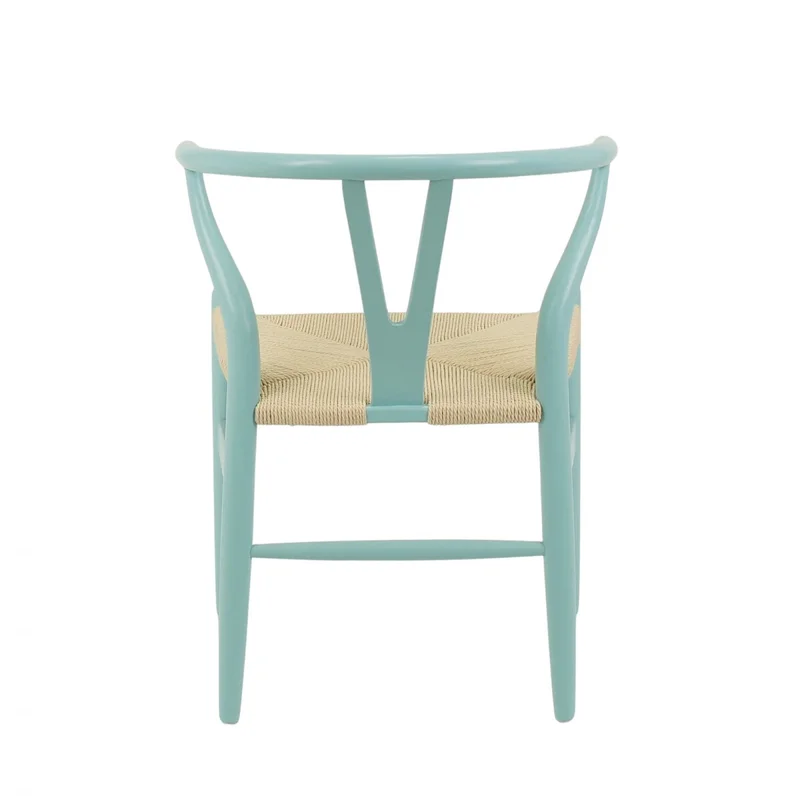 Silla Wishbone - Madera de Haya y Rattan natural - Celeste en Azul - Sillas, Uruguay | Rústico Hogar, vista 5