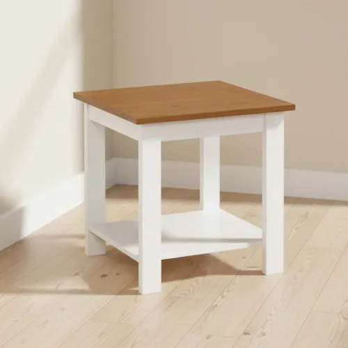 Mesa De Living Lateral - Arrime Madera Blanco Agata Bco/nat en Multicolor - Mesas de living, Uruguay | Divino