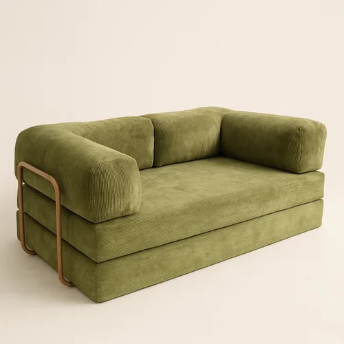 Sofá Teddy (Pana trama gruesa y fina) en Verde - Sillones y sofás, Uruguay | Bloop Home, vista 2
