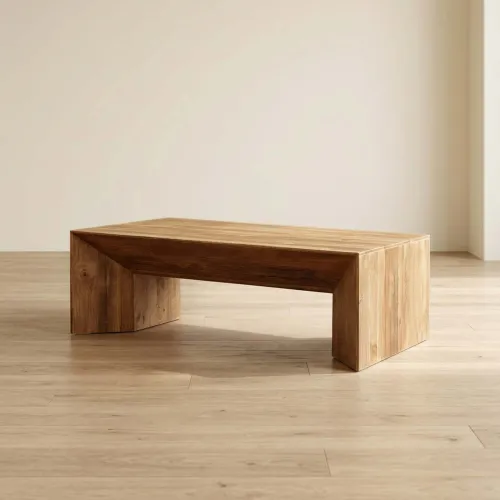 Mesa Central Madera Natural-beige Volcano Natural en Beige - Mesas de living, Uruguay | Divino