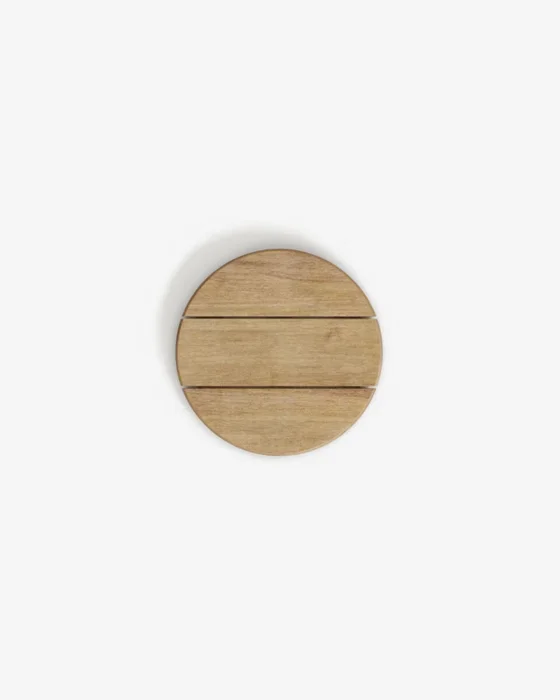 Mesa redondo Saura de de madera de acacia acabado natural 48cm en Natural, Negro - Mesas de arrimo, Uruguay | Kavehome, vista 2