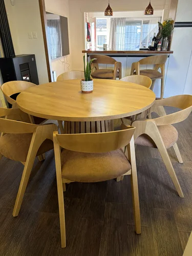 Juego Comedor Redondo 6 Sillas Madera Maciza - Ozark Home A Eleccion en Madera natural - Mesas de comedor, Uruguay | Ozark Home, vista 3