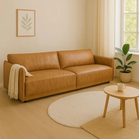 Sillon 3 cuerpos Cuero Natural Romeo en Marrón - Sillones y sofás, Uruguay | La Cueva Muebles, vista 8
