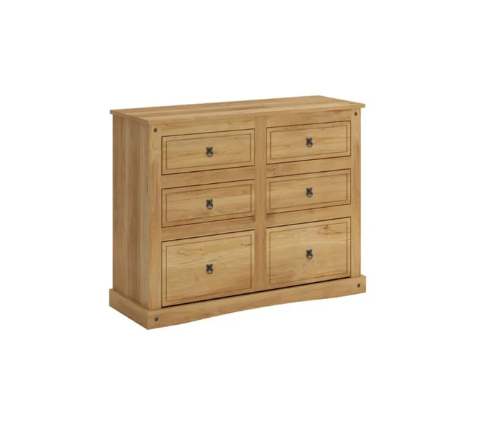 Cómoda 6 Cajones Madera Natural - Linea Mexicana - Natural en Madera natural - Cómodas, Uruguay | Rústico Hogar, vista 2