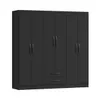 Armario Ropero Placard de 6 Puertas Línea Plus con 2 Cajones y Perchero Horizontal - MDP - Negro en Negro - Roperos y placares, Uruguay | Mulata, vista 11 de 11