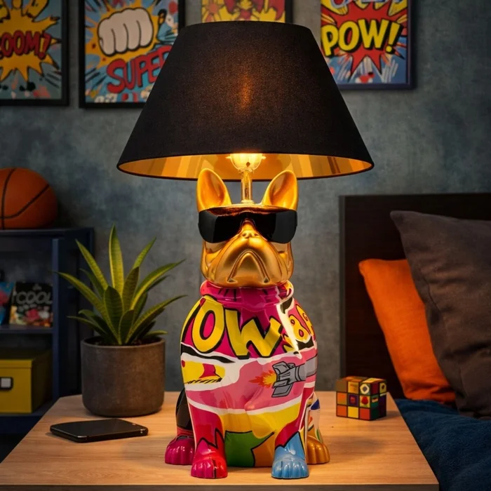 LUMINARIA DE MESA GRAFFITI DOG Multicolor  en Multicolor - Lámparas de mesa, Uruguay | Viasono