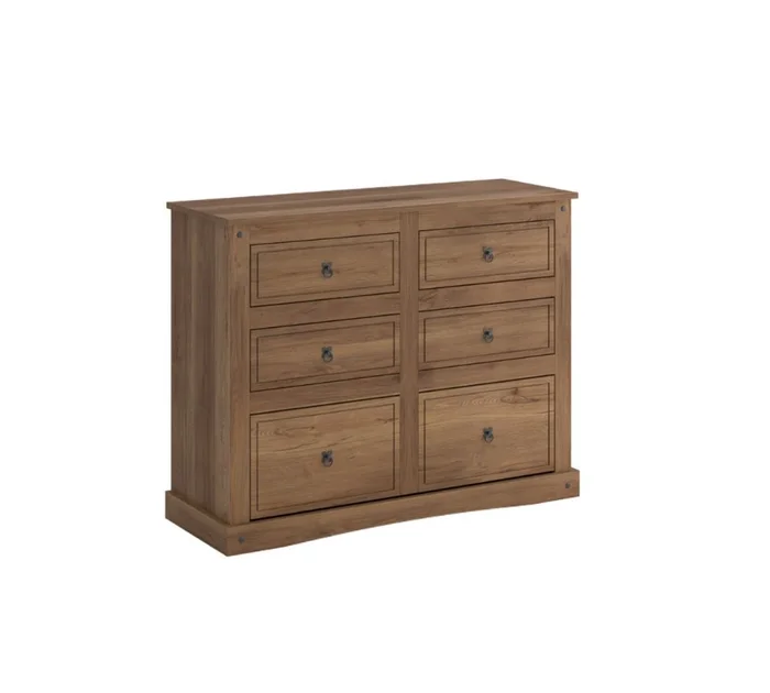 Cómoda 6 Cajones Madera Natural - Linea Mexicana - Oscuro en Madera natural - Cómodas, Uruguay | Rústico Hogar, vista 2