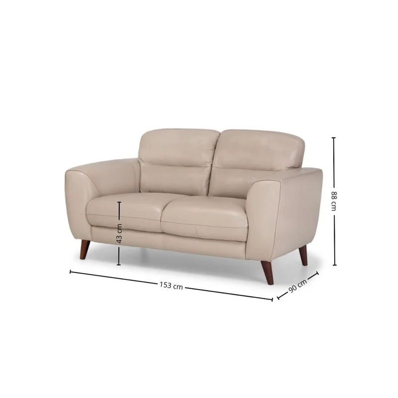 Sofá Valentino - Cuero Básico - 2 cuerpos - 519 (Beige) en Beige - Sillones y sofás, Uruguay | Nyr, vista 4
