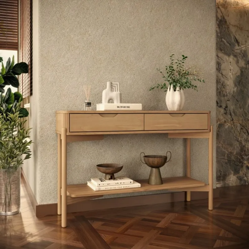 Consola Nest 2 Cajones Tauri en Madera natural - Aparadores y recibidores, Uruguay | Aihaus