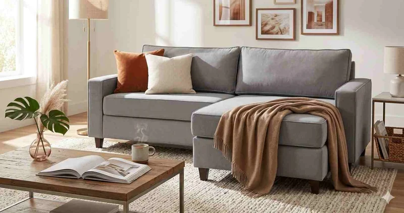 Sofá con Chaise DESIREÉ - Gris en Gris - Sillones y sofás, Uruguay | Finkel, vista 3