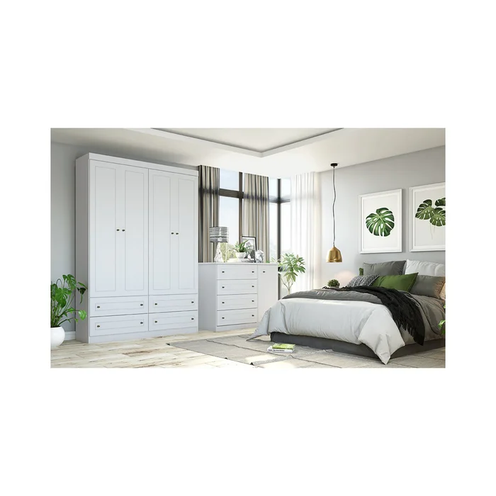 Comoda Cajonera Mdf-y-mdp Blanco Americano en Blanco - Cómodas, Uruguay | Divino, vista 4