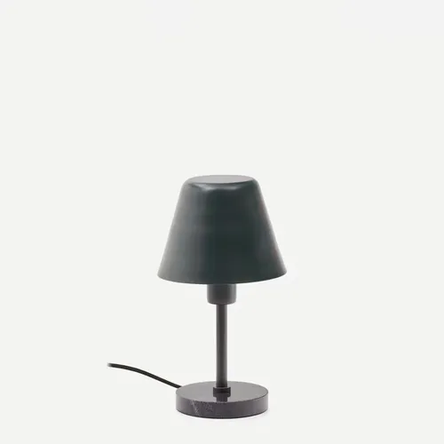 Lámpara de mesa Calina de metal verde y mármol negro en Verde - Lámparas de mesa, Uruguay | Kavehome