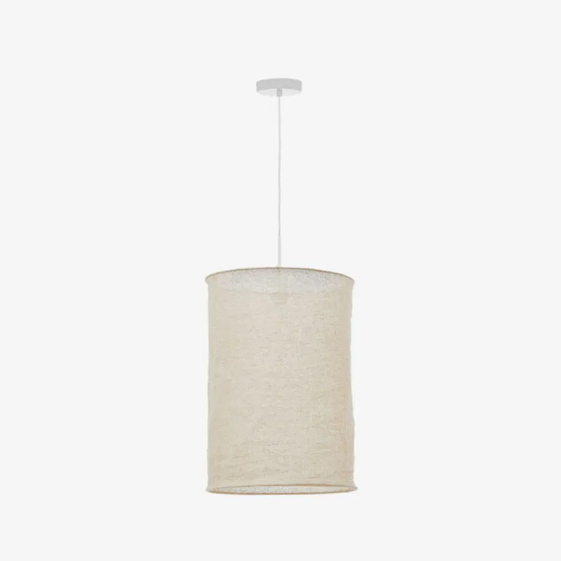 Pantalla para lámpara de techo Mariela de lino con acabado beige Ø 40 x 60 cm en Madera natural - Lámparas colgantes, Uruguay | Kavehome
